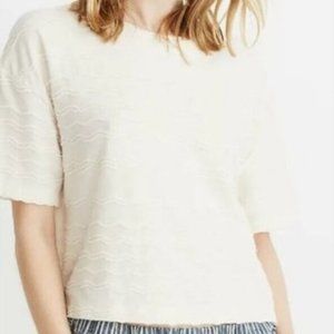 MADEWELL Texture & Thread Scallop Stripe Top Size Medium
